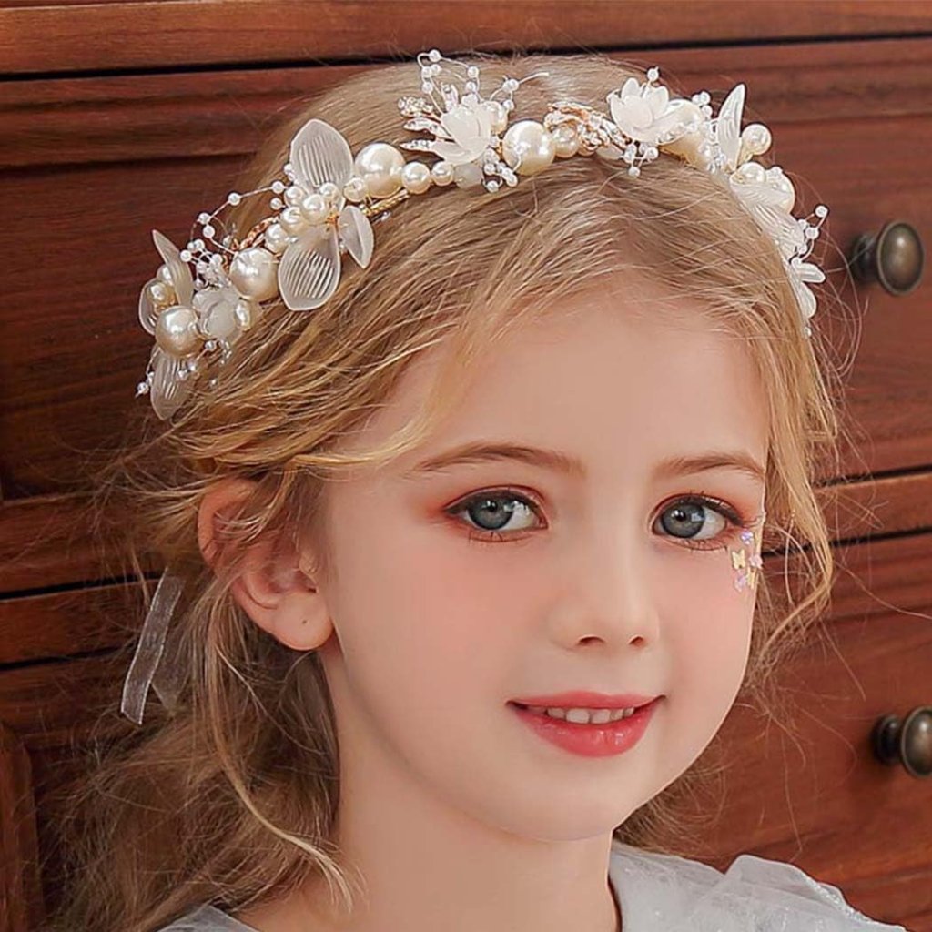 Crystal Flower Girl Headpiece Leaf Wedding Headband Princess Headpieces Rhinesto